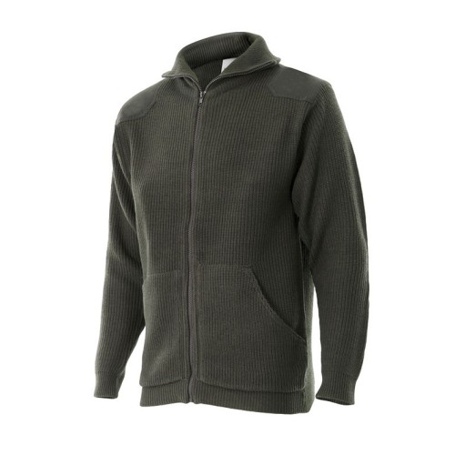 Jersey punto grueso cremallera entera cuello alto